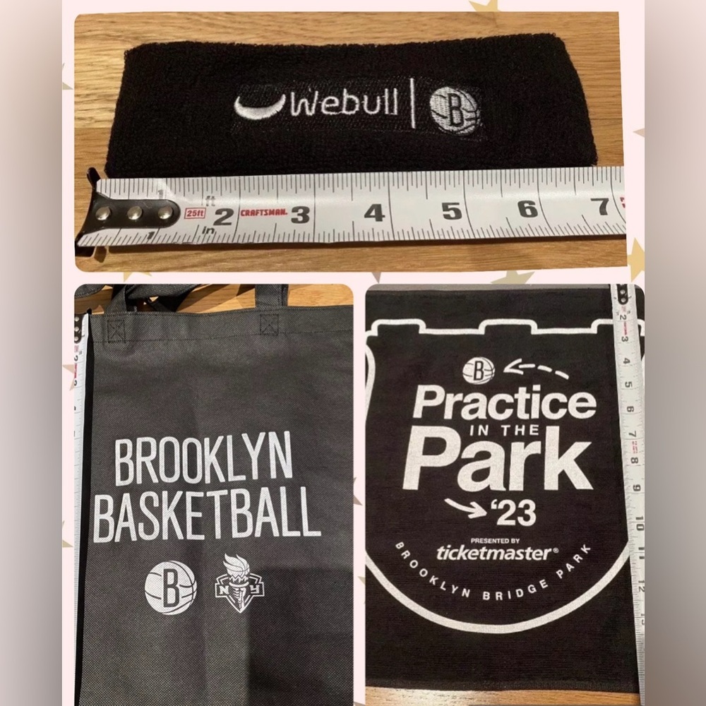 NEW Brooklyn Nets “Brooklyn Basketball” Reusable tote+ Headband & Towel Promos
